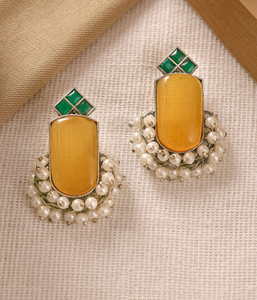 Stone Stud Earrings