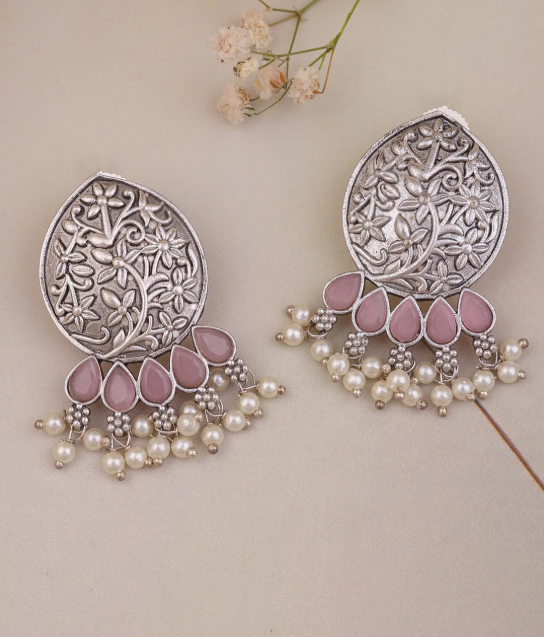 Oxidized Silver Dangler Earrings